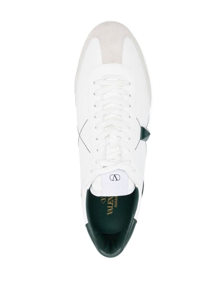 White Stud Around Leather Sneakers