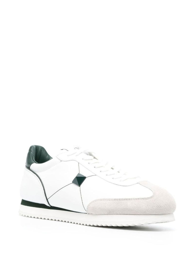 White Stud Around Leather Sneakers