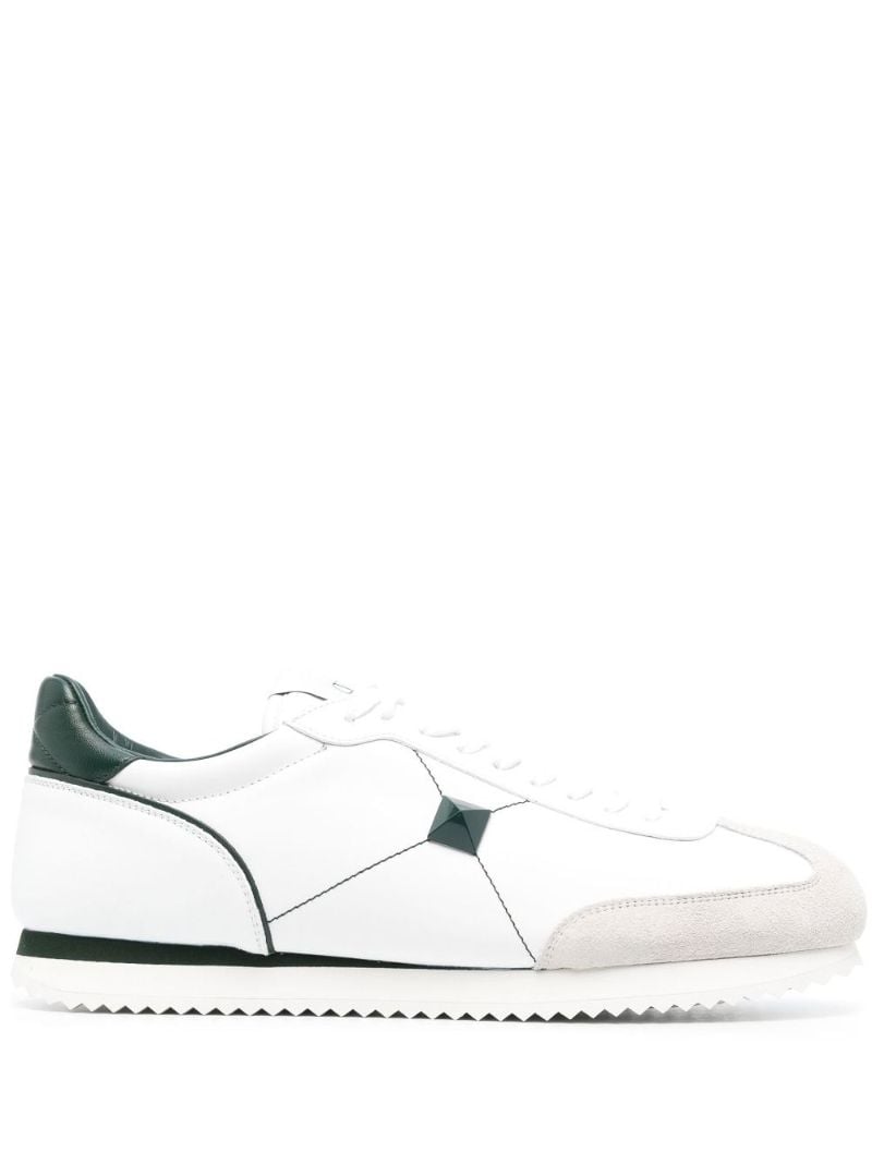 White Stud Around Leather Sneakers
