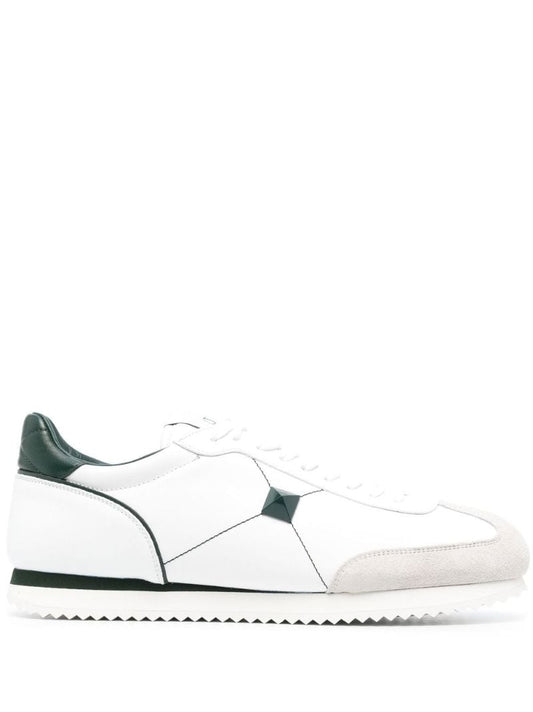 White Stud Around Leather Sneakers