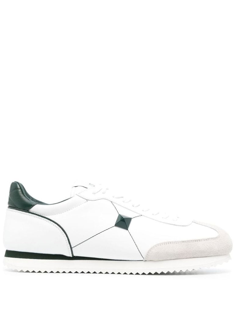 White Stud Around Leather Sneakers