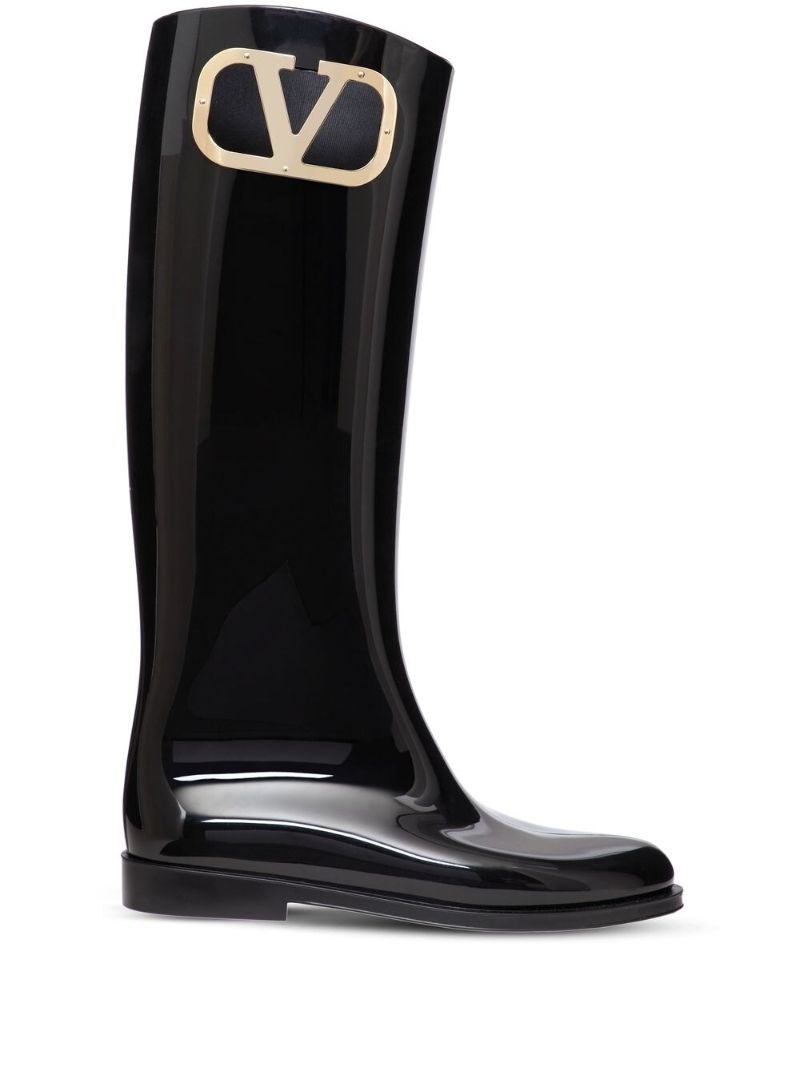 Black Vlogo Signature Type Rain Boots