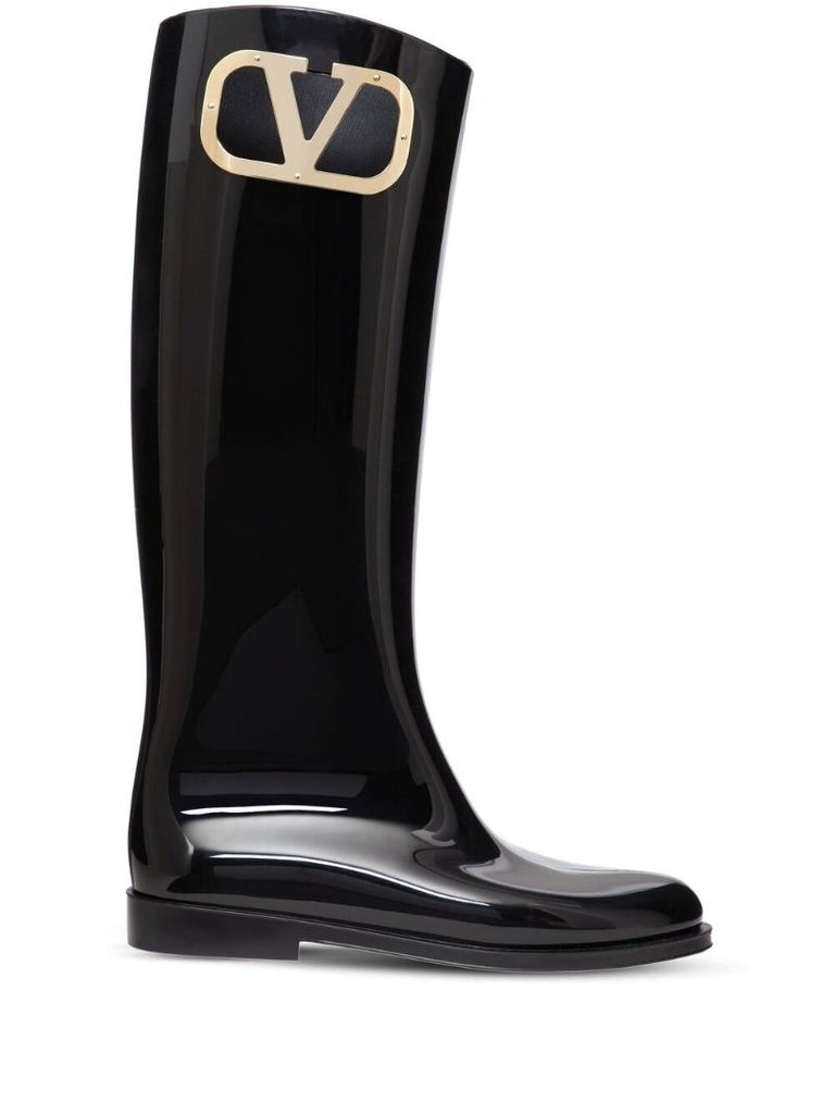 Black Vlogo Signature Type Rain Boots