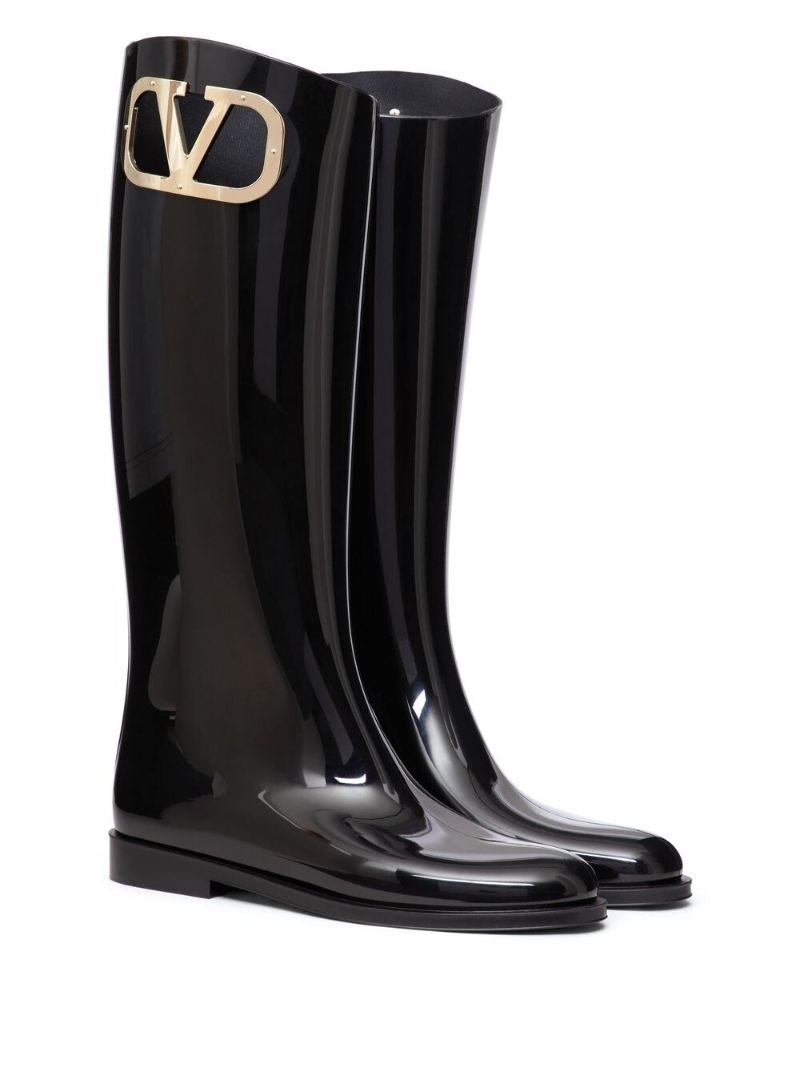 Black Vlogo Signature Type Rain Boots