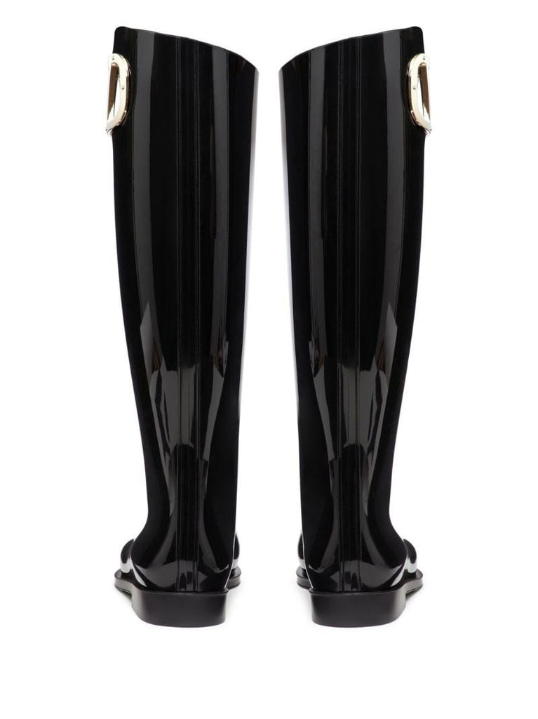 Black Vlogo Signature Type Rain Boots