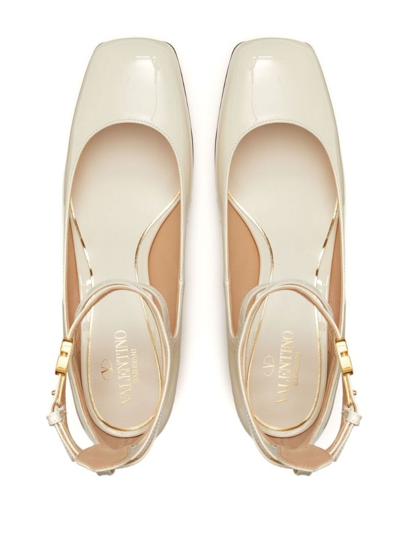 White Tan-go 60 Leather Pumps