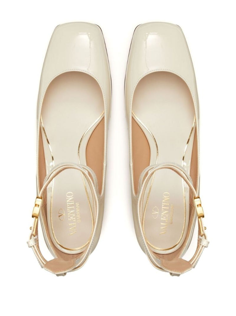White Tan-go 60 Leather Pumps