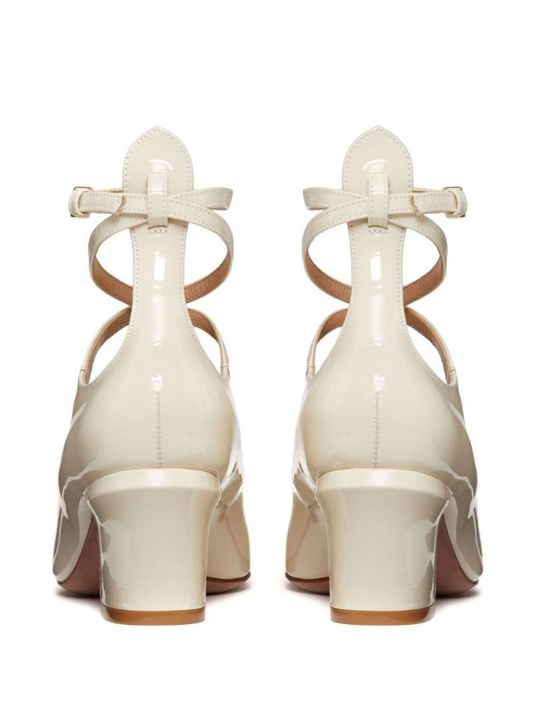 White Tan-go 60 Leather Pumps