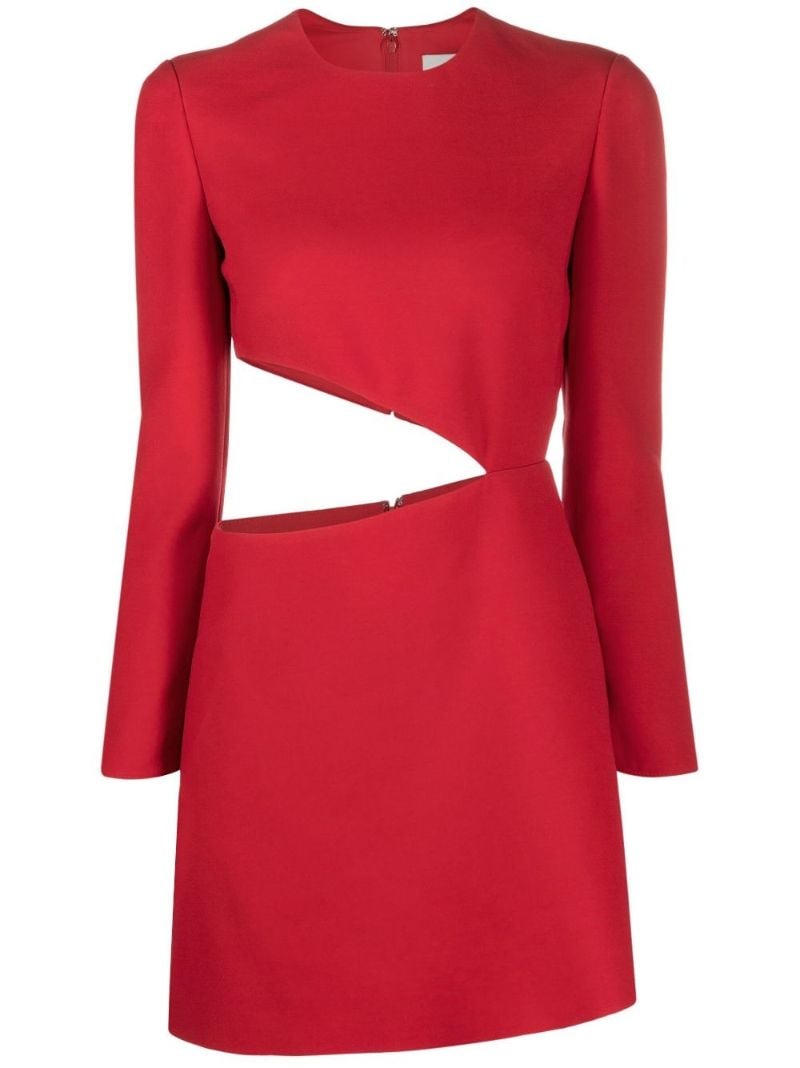 Red Crepe Couture Cut-out Dress