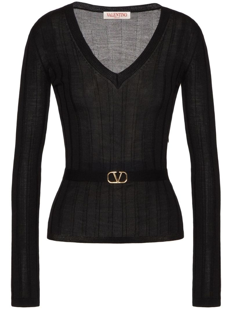 Black Vlogo Signature Virgin-wool Sweater