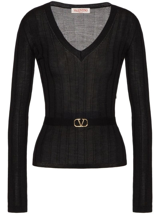 Black Vlogo Signature Virgin-wool Sweater
