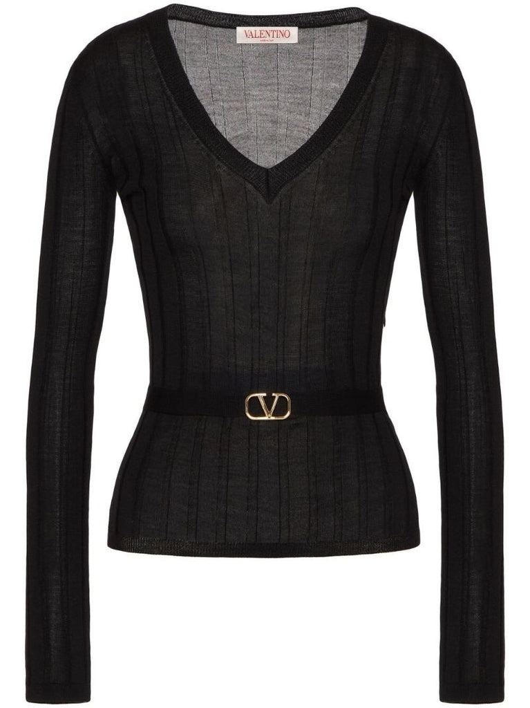 Black Vlogo Signature Virgin-wool Sweater