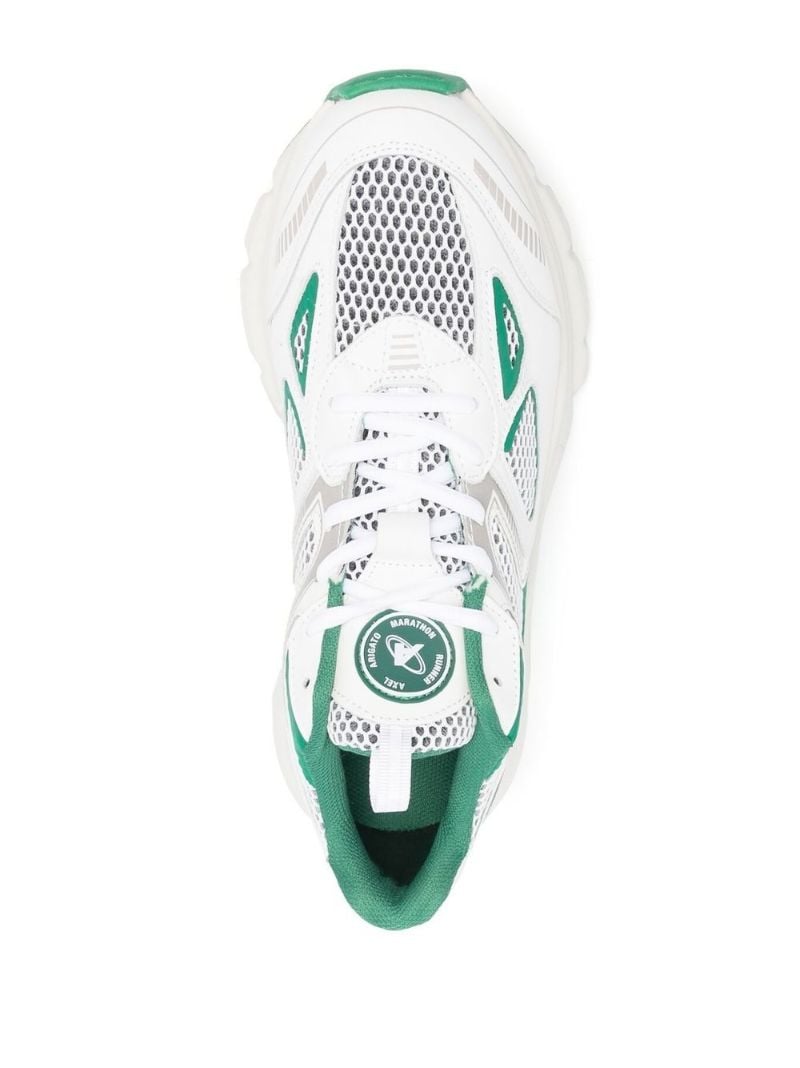 White Marathon Runner Leather Sneakers