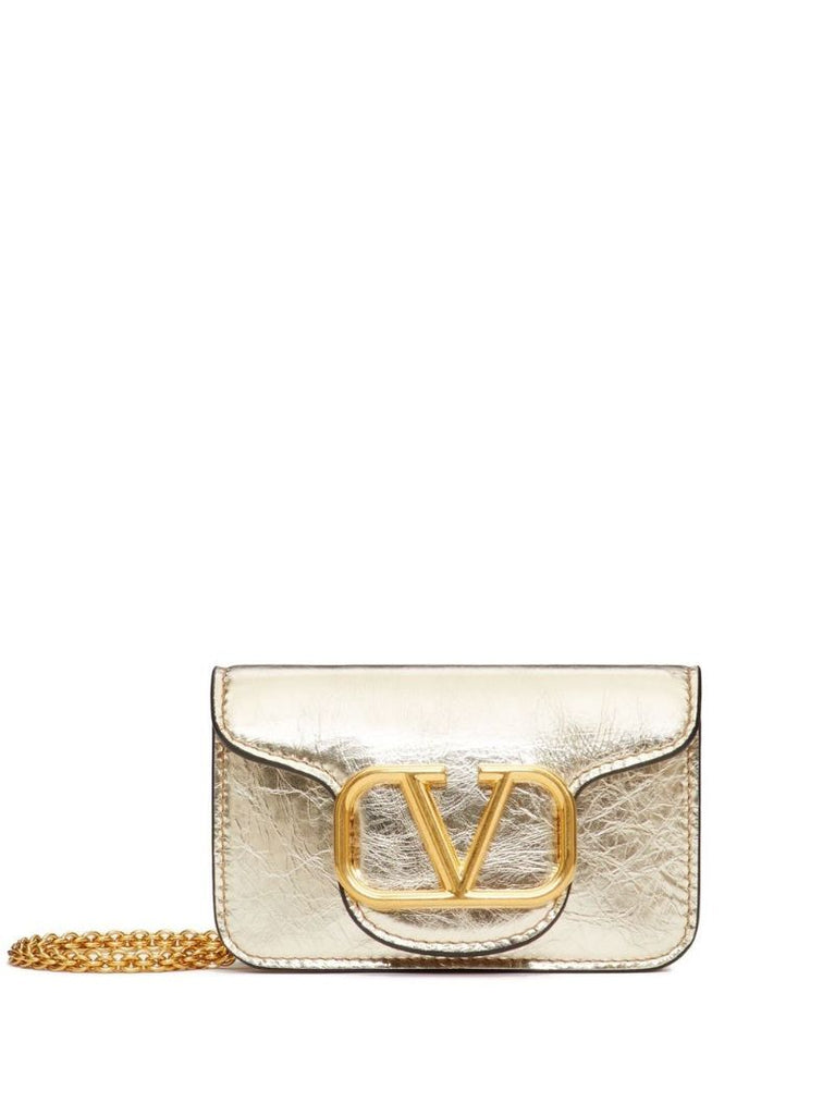 Gold-tone Vlogo Signature Leather Mini Bag