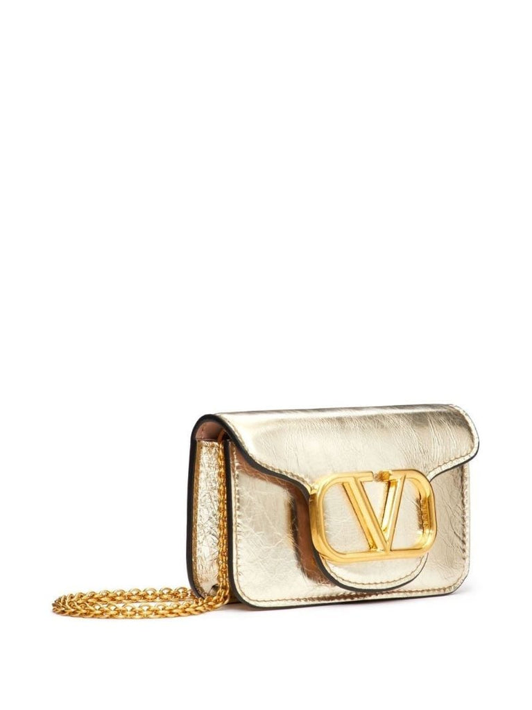 Gold-tone Vlogo Signature Leather Mini Bag