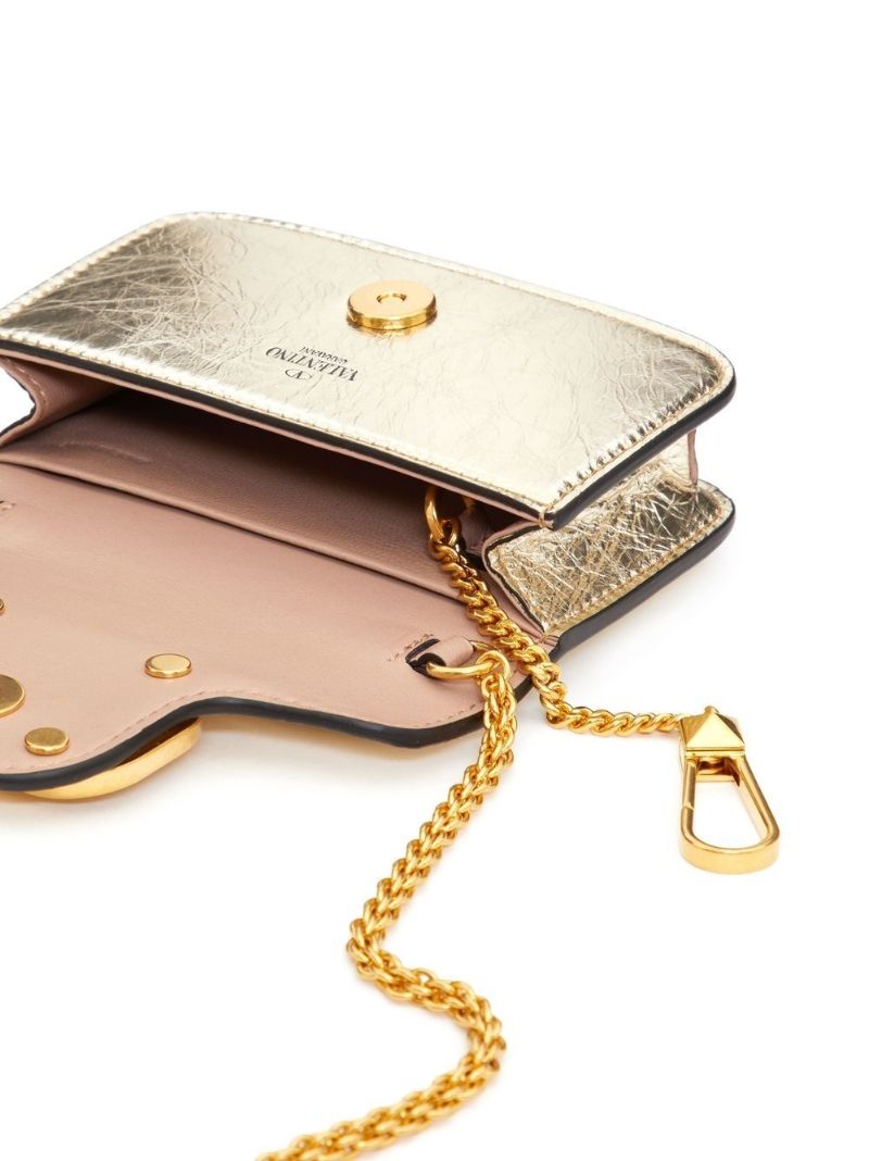 Gold-tone Vlogo Signature Leather Mini Bag