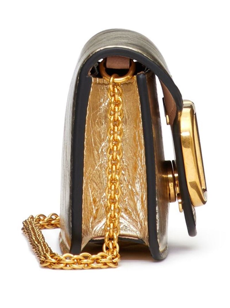 Gold-tone Vlogo Signature Leather Mini Bag