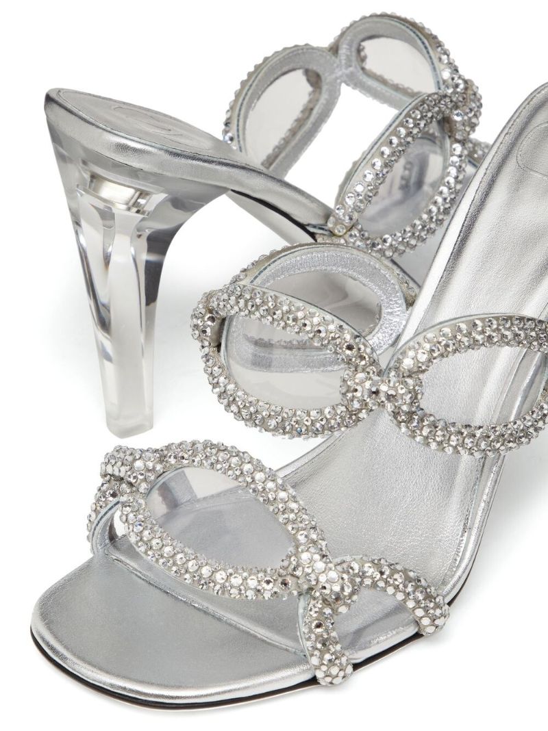 Silver-tone Chain 1967 Leather Mules