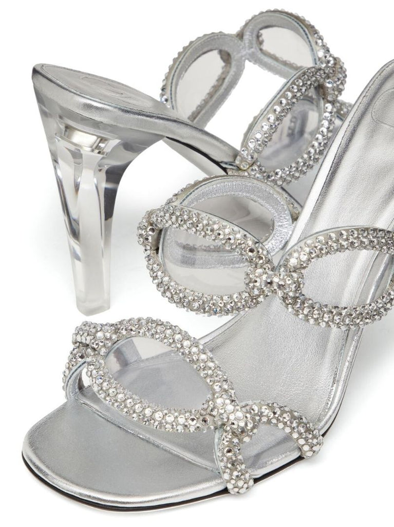 Silver-tone Chain 1967 Leather Mules