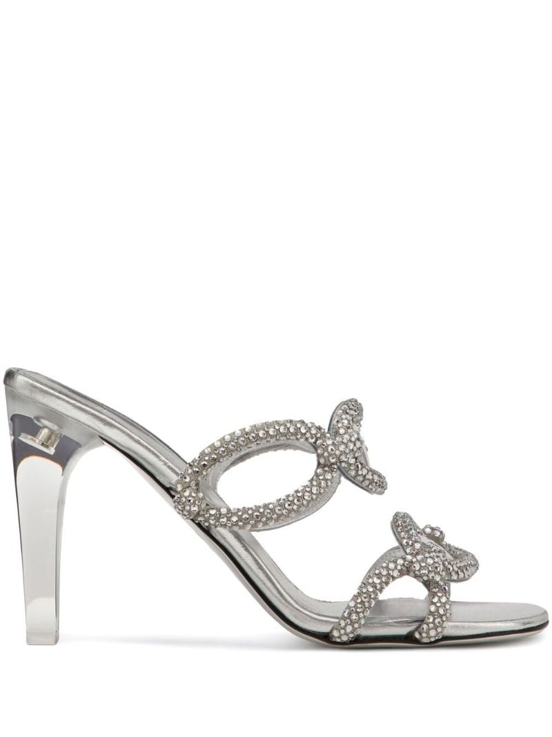 Silver-tone Chain 1967 Leather Mules