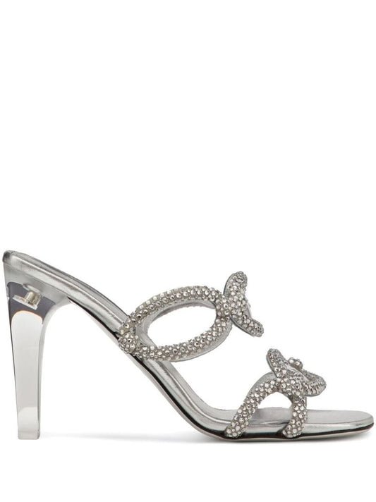 Silver-tone Chain 1967 Leather Mules