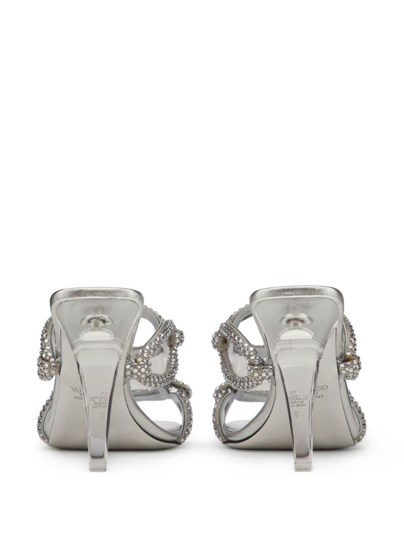 Silver-tone Chain 1967 Leather Mules