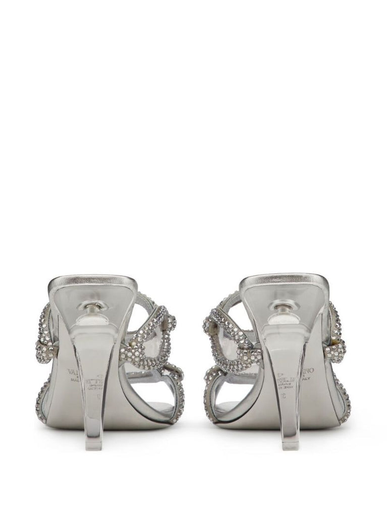 Silver-tone Chain 1967 Leather Mules