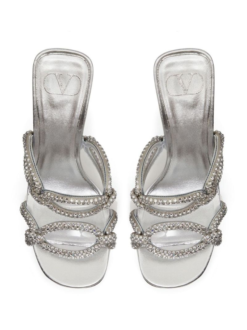 Silver-tone Chain 1967 Leather Mules