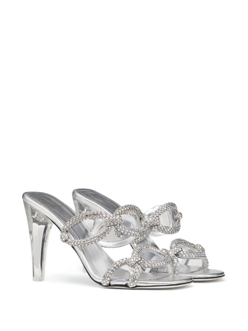Silver-tone Chain 1967 Leather Mules