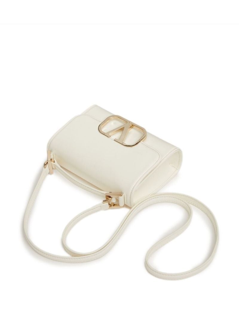 White Vlogo Leather Shoulder Bag