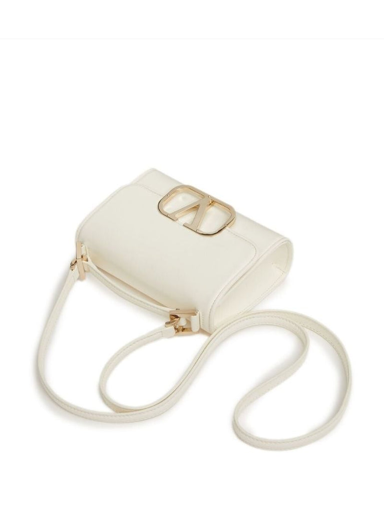 White Vlogo Leather Shoulder Bag