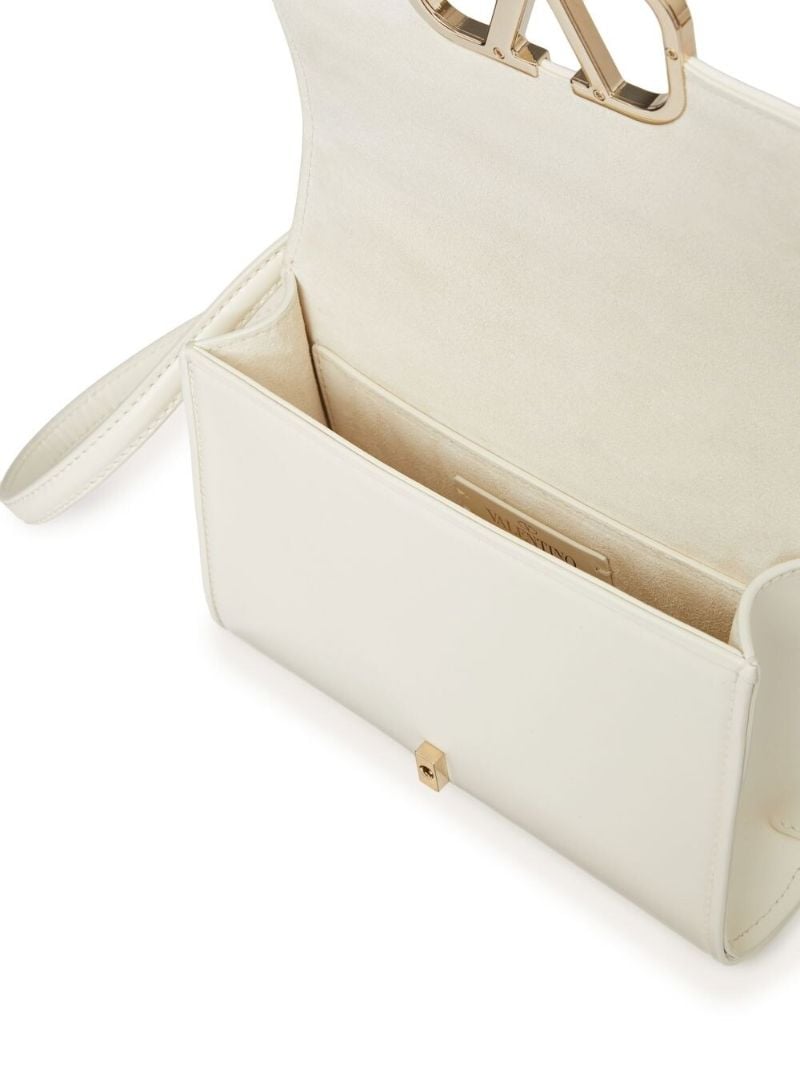 White Vlogo Leather Shoulder Bag