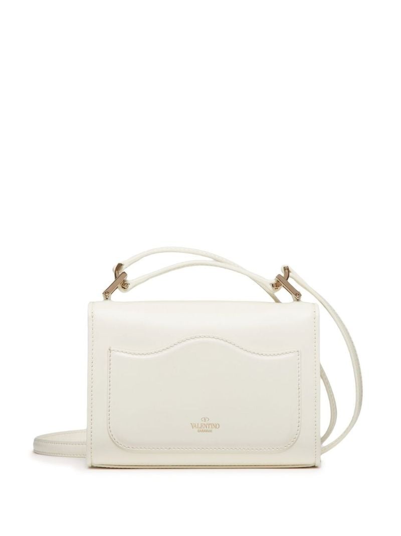 White Vlogo Leather Shoulder Bag