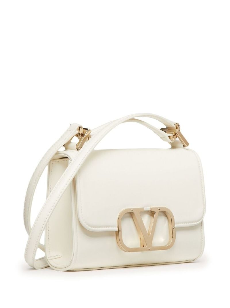 White Vlogo Leather Shoulder Bag