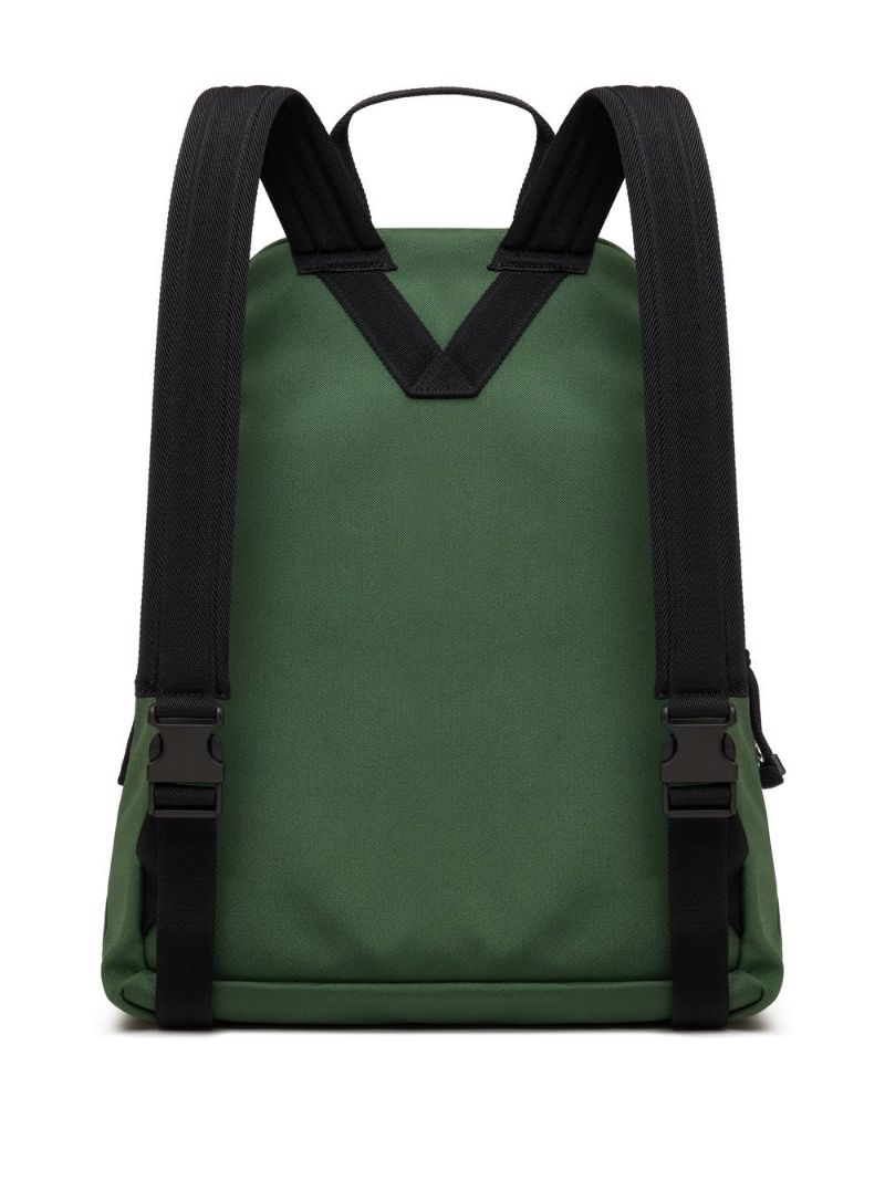 Green Logo Print Backpack