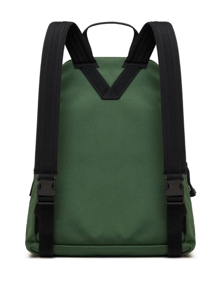 Green Logo Print Backpack