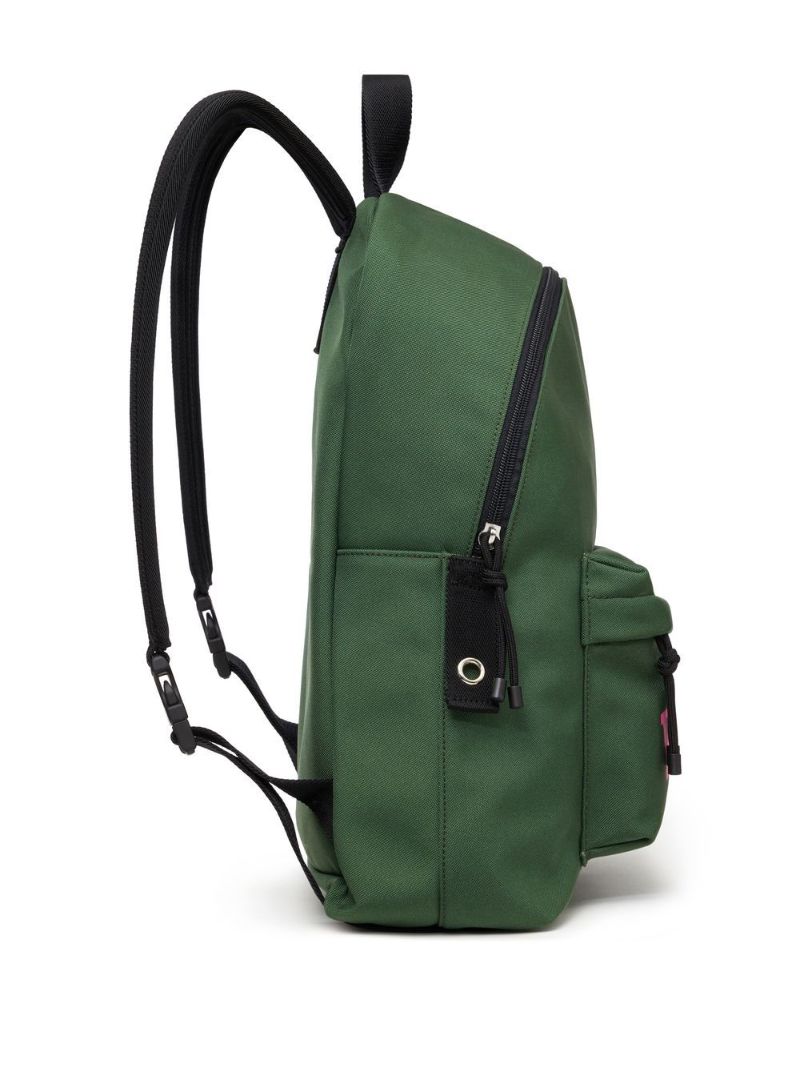 Green Logo Print Backpack