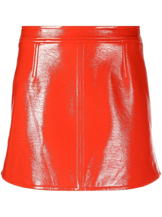 Red Reedition Vinyl Mini Skirt
