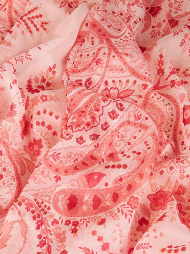 Red Paisley Print Maxi Dress