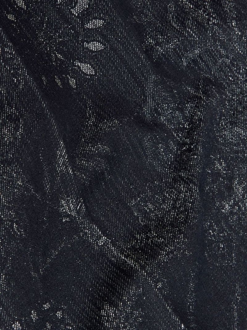 Black Paisley Print Bootcut Trousers