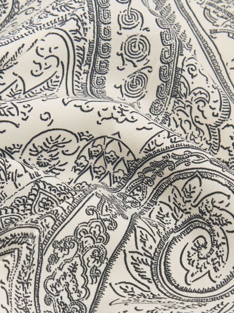 White Paisley Wide-leg Trousers