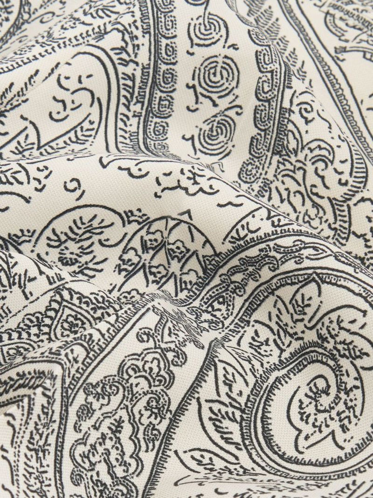 White Paisley Wide-leg Trousers