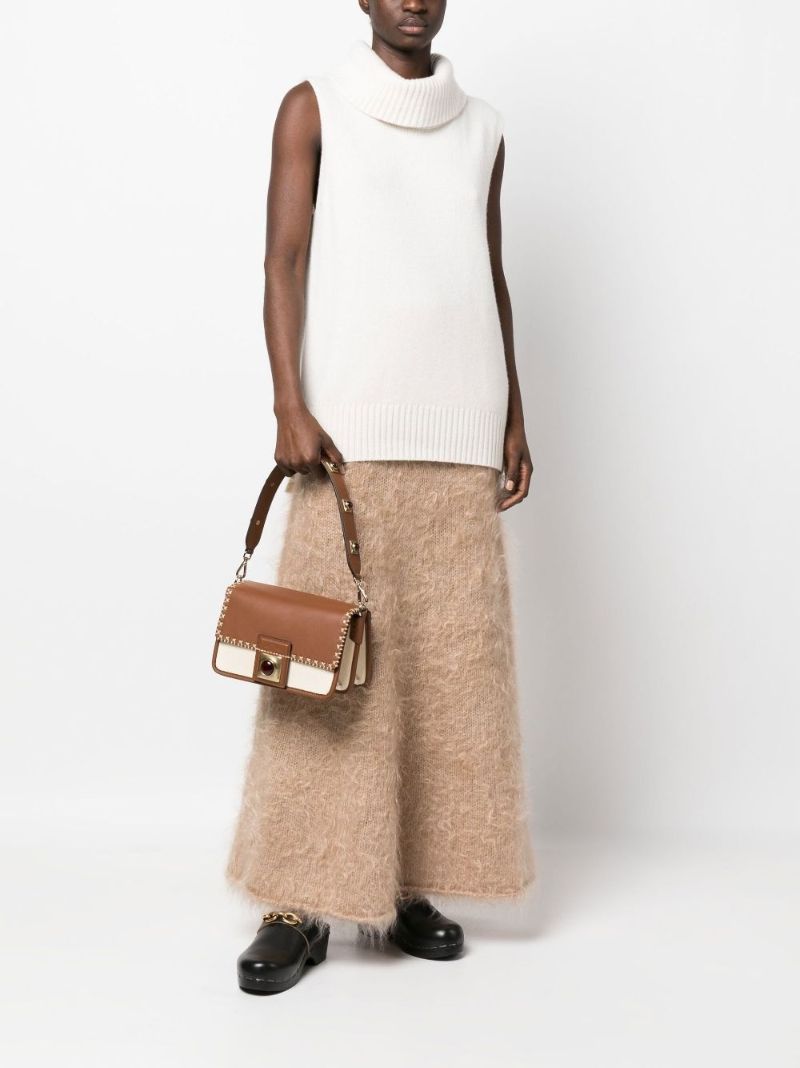 Neutral Crown Me Shoulder Bag