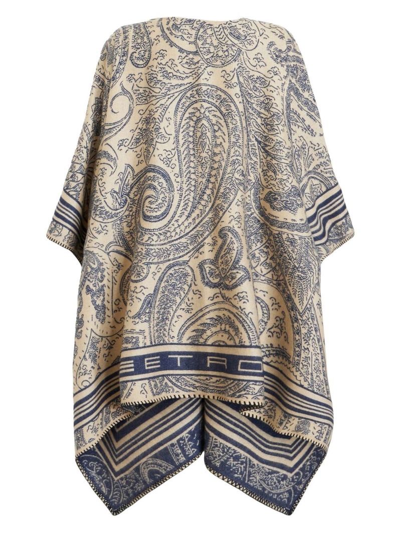 Neutral Paisley Print Cape