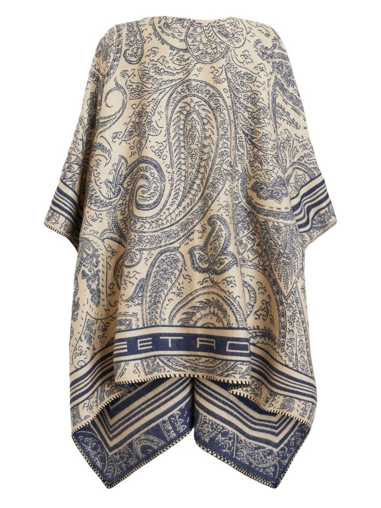 Neutral Paisley Print Cape