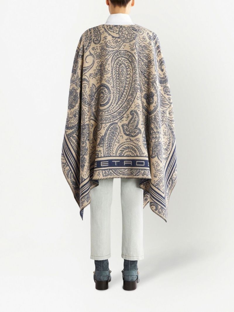 Neutral Paisley Print Cape