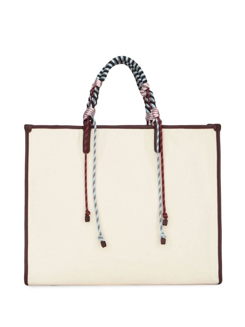 Neutral Logo Embroidered Tote Bag
