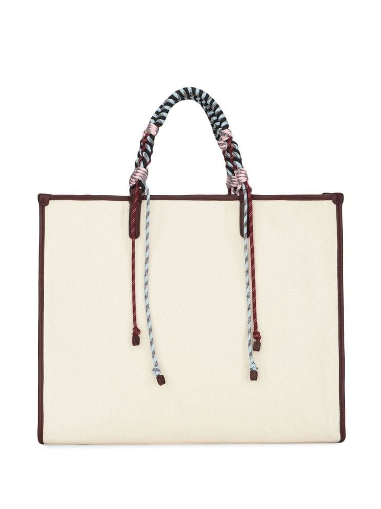 Neutral Logo Embroidered Tote Bag