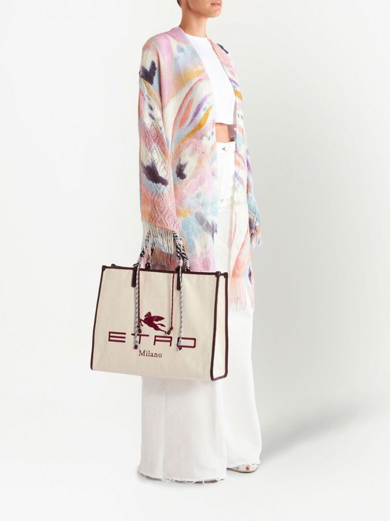 Neutral Logo Embroidered Tote Bag