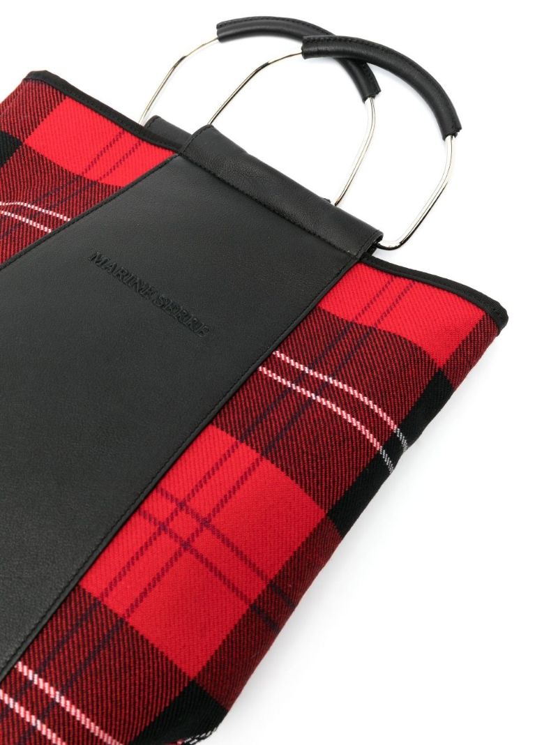 Red Tartan Pattern Tote Bag